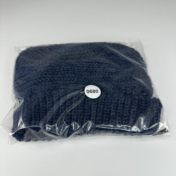 Created by‎ Cyd Navy Blue Superwash Merino Wool Crochet Beanie Slouchy Hat NEW main image 7